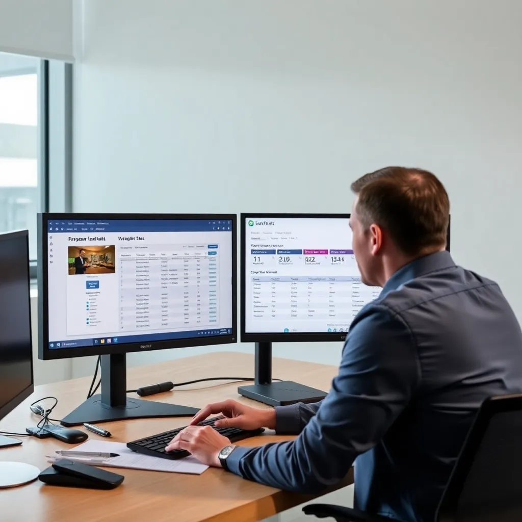 Persoon die rustig belastingaangifte controleert met geautomatiseerd systeem